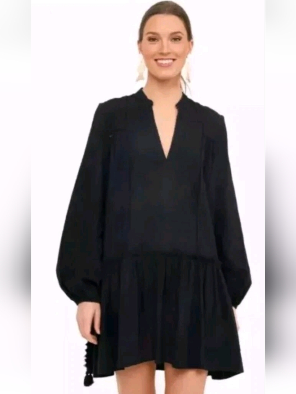Pomander Place Tuckernuck Black Ophelia Dress Tassel Swim Cover-up Resort XXL